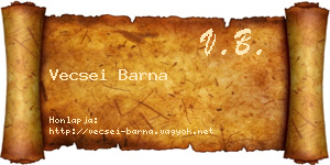 Vecsei Barna névjegykártya